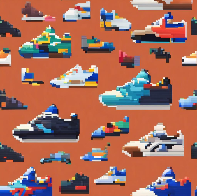 Sneakers in pixel art