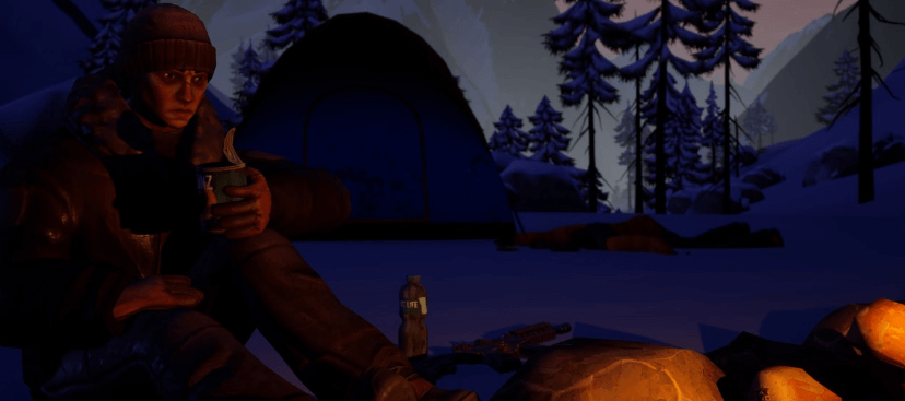 Survival in the harsh cold. A moment of respite by the campfire in the unforgiving frozen wilderness. ❄️🔥