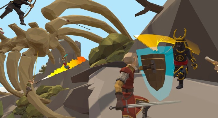 Fight the archer at the dragon bones! Hold the shield! π‘οΈ