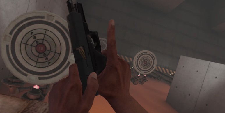 Take aim at targets! Training in the VR lab!
