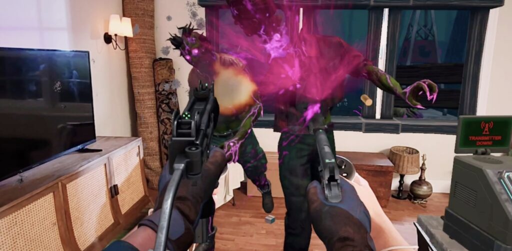 Shoot the monstrous zombie breaking into your homeâpure VR horror awaits you!