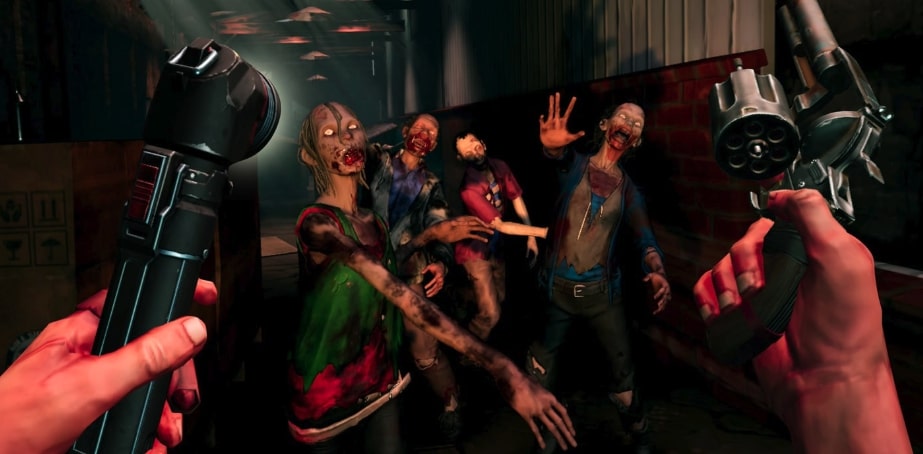 Fight off a horde of zombies with revolvers!