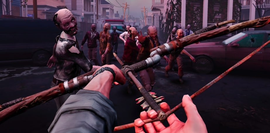 Aim your bow at the undead on a creepy street - isn't that pure excitement?