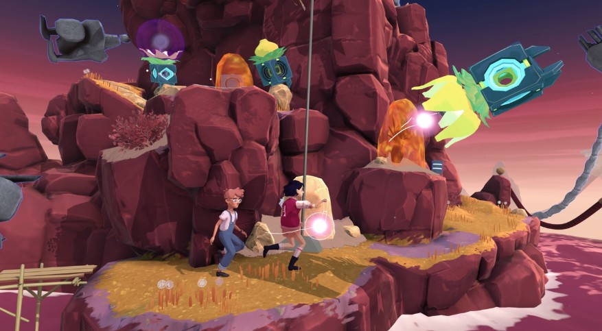 Players control Arina and Friendt as they travel through surreal island-memories using haptic mechanics and spatial sound!