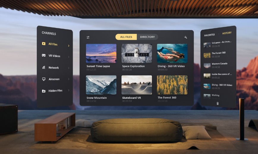 Skybox VR Video Player - for watching videos in VR. Plays any video from local drives or NAS.