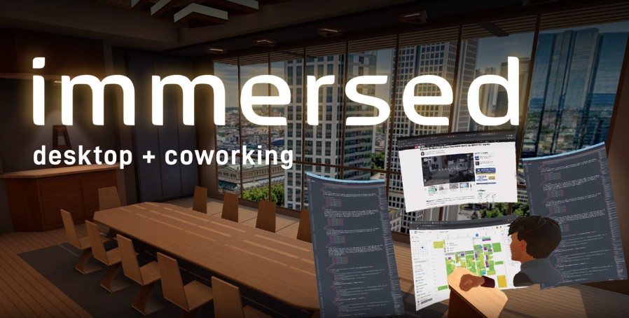 Immersed - for productive work with virtual monitors. Creates up to five 4K monitors in VR for coding, design, or office work.