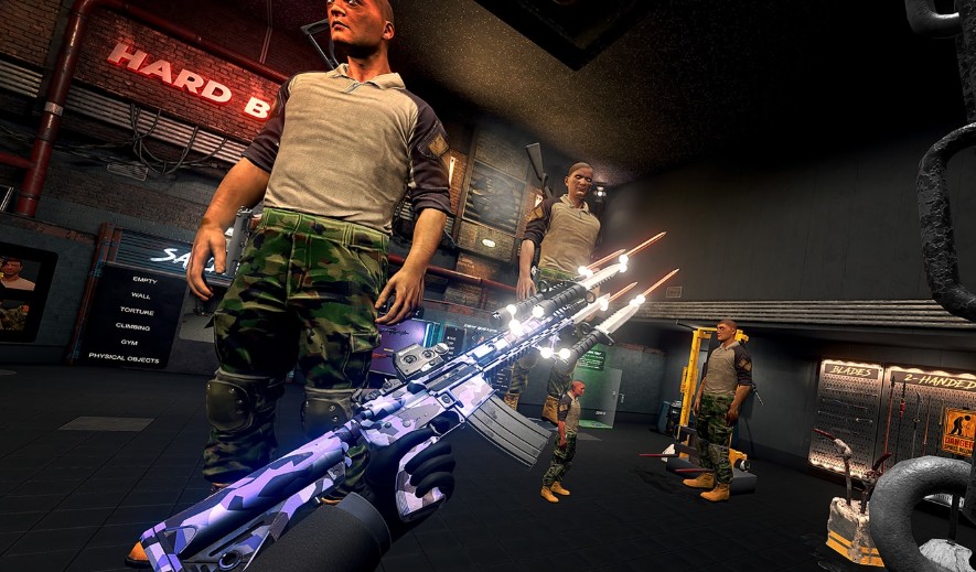 Over 200 interactive objects per arena, from office chairs to explosive barrels.