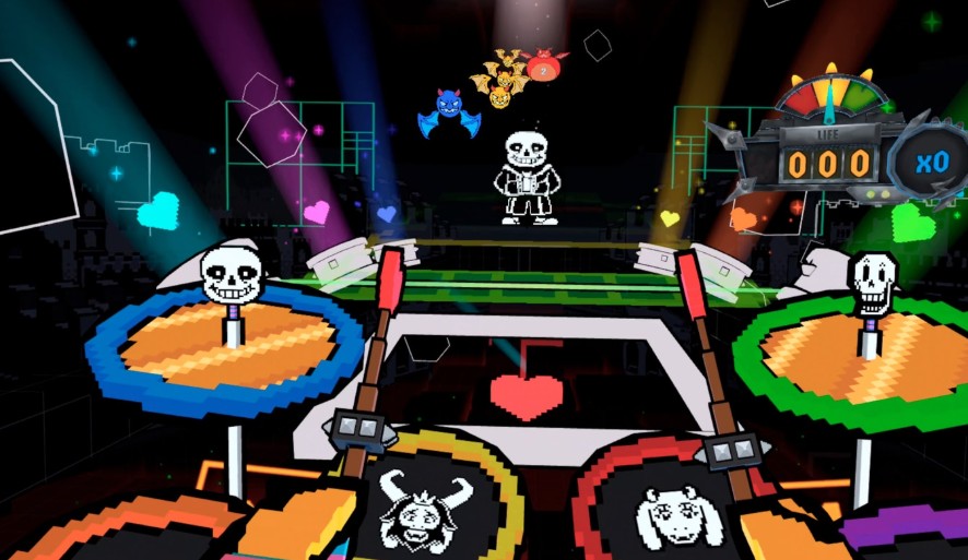 Players gain real drumming skills: limb independence and rhythm precision.