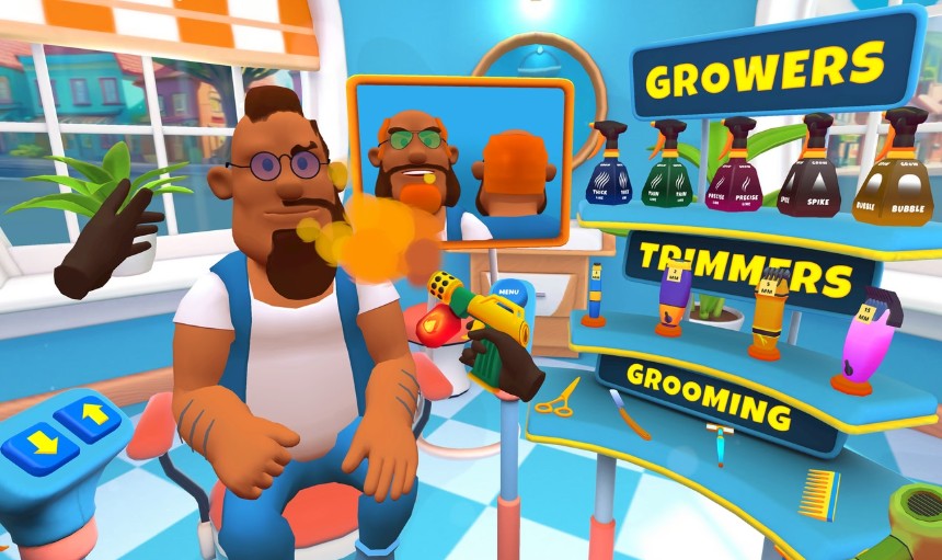 Realistic VR barbering and tattoo artistry.