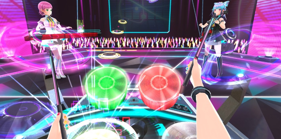 Touch Plus controllers simulate different instruments with unique haptic profiles for drums, guitar, bass, and vocals.