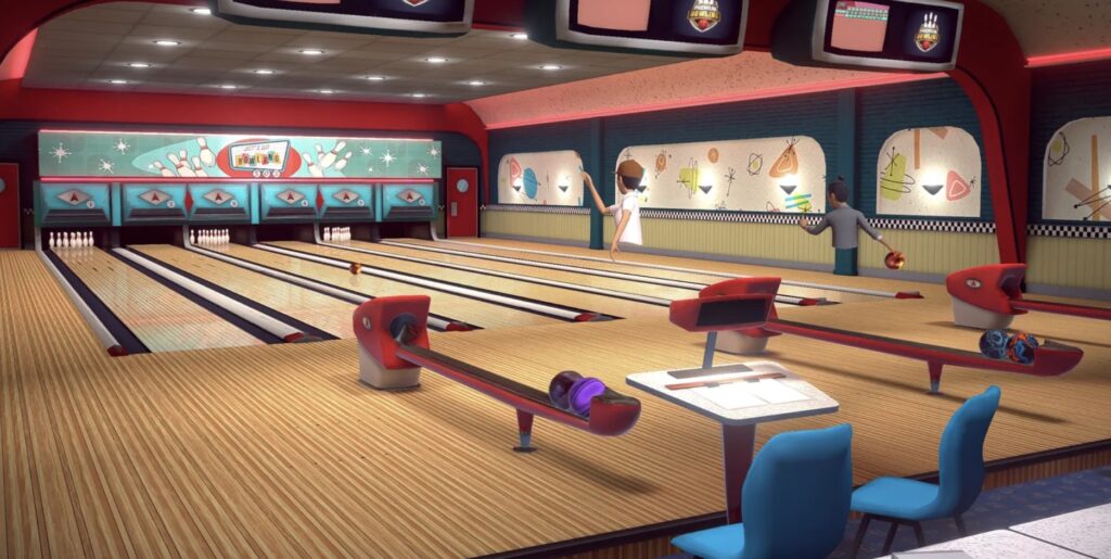 Ultra-realistic physics - balls have different weight, friction, reaction, and carry oil; patterns wear down during games, just like real bowling.