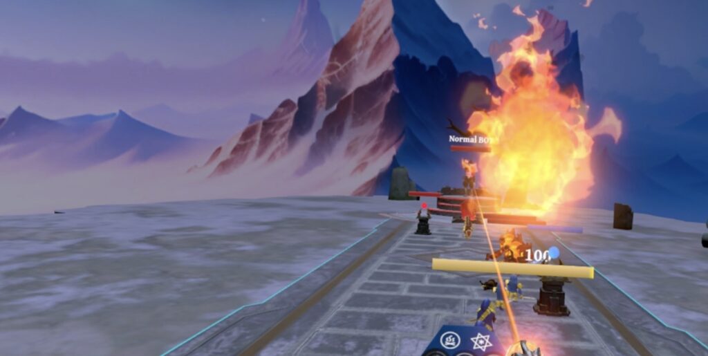 Spells are cast via hand/finger gestures: a triangle for a bolt, an S-curve for healing, and a circle for shielding (as described).