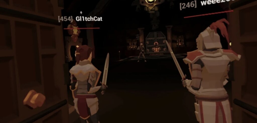 Grappling hook as main weapon - not just mobility: hook enemies to yank them off ledges, steal cannonballs mid-load, use as human shield or swing them into doom; strong haptics make every latch feel real.