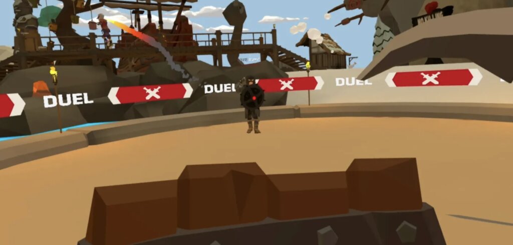 Destructible physics - everything breaks realistically: ignite a brazier → fire spreads to powder keg, topple a pillar → tower collapses, grapple chandelier → instant wrecking ball; no two matches look the same.