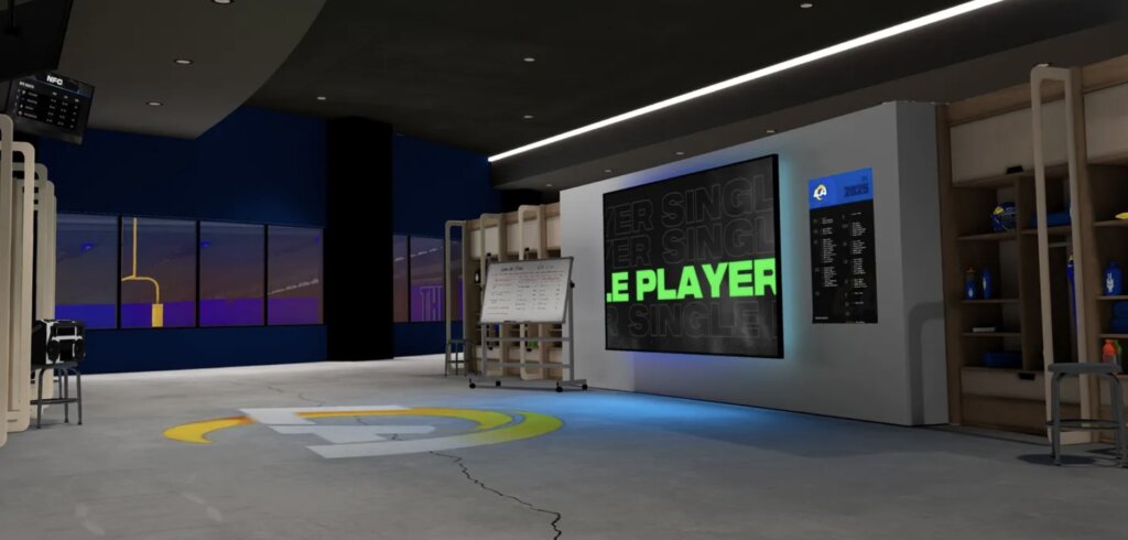 Friend Mini-Games Sandbox - free Friend Pass lets buddies join without buying; practice routes, punt-pass-kick, drills; draw holographic plays in mixed reality space.