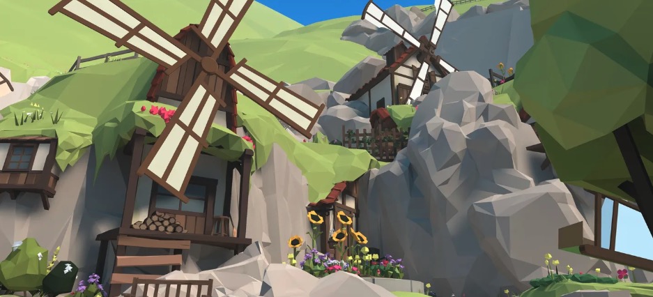 The game supports up to 8-player multiplayer and features 14 distinct courses.