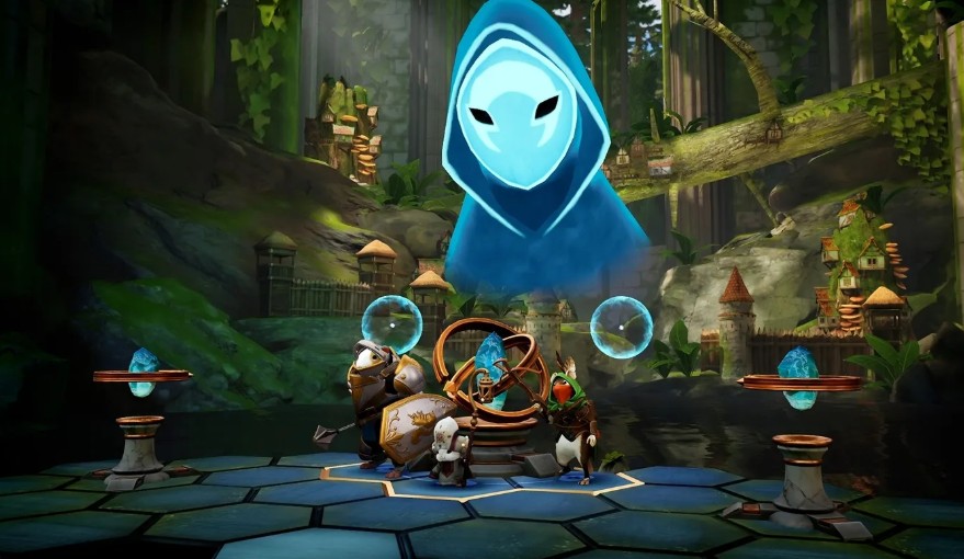 The core win condition is to shatter three physical Glass panels, and the weak points shift/rotate as fights unfold.