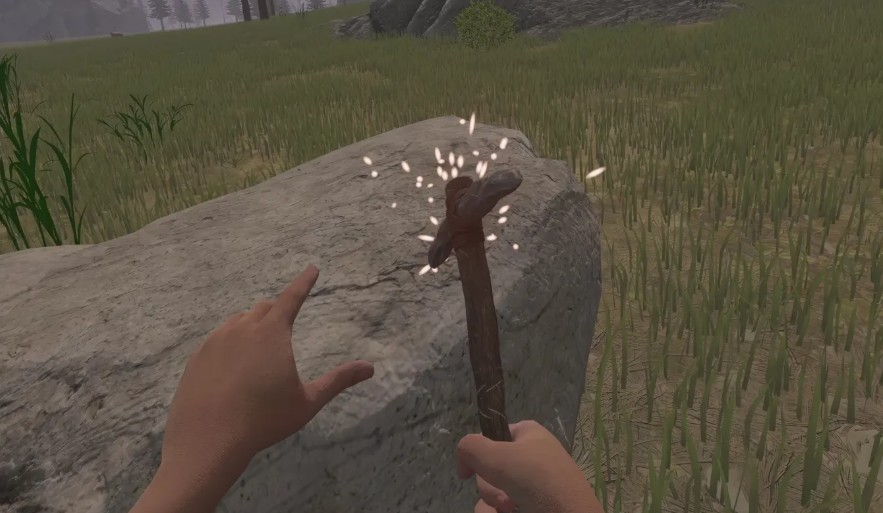 GRIM is framed as a shared world with 50 other players, where proximity voice and social negotiation are core survival tools.