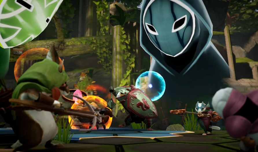 Each hero has a resource pool that recharges faster near your own Glass, but staying there too long makes you predictable (the author says they lost by hoarding energy for an ultimate).